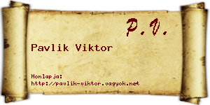 Pavlik Viktor névjegykártya